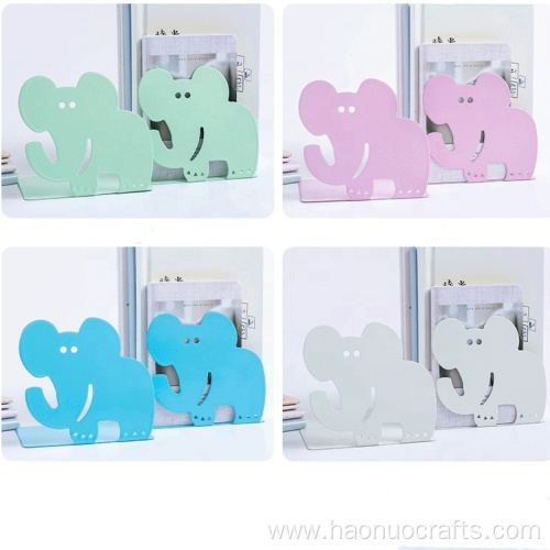 Elephant bookend Iron cartoon simple desktop storage baffle